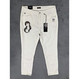 New Curve Appeal Jeans Womens 12/31 White Denim High Rise Skinny Tummy Tucking